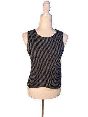 Madewell gray and black striped contoured sleeveless knit top - XS